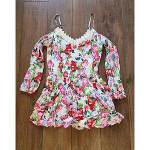 NWT Boutique Floral Romper‎ Cottagecore Boho Size Small